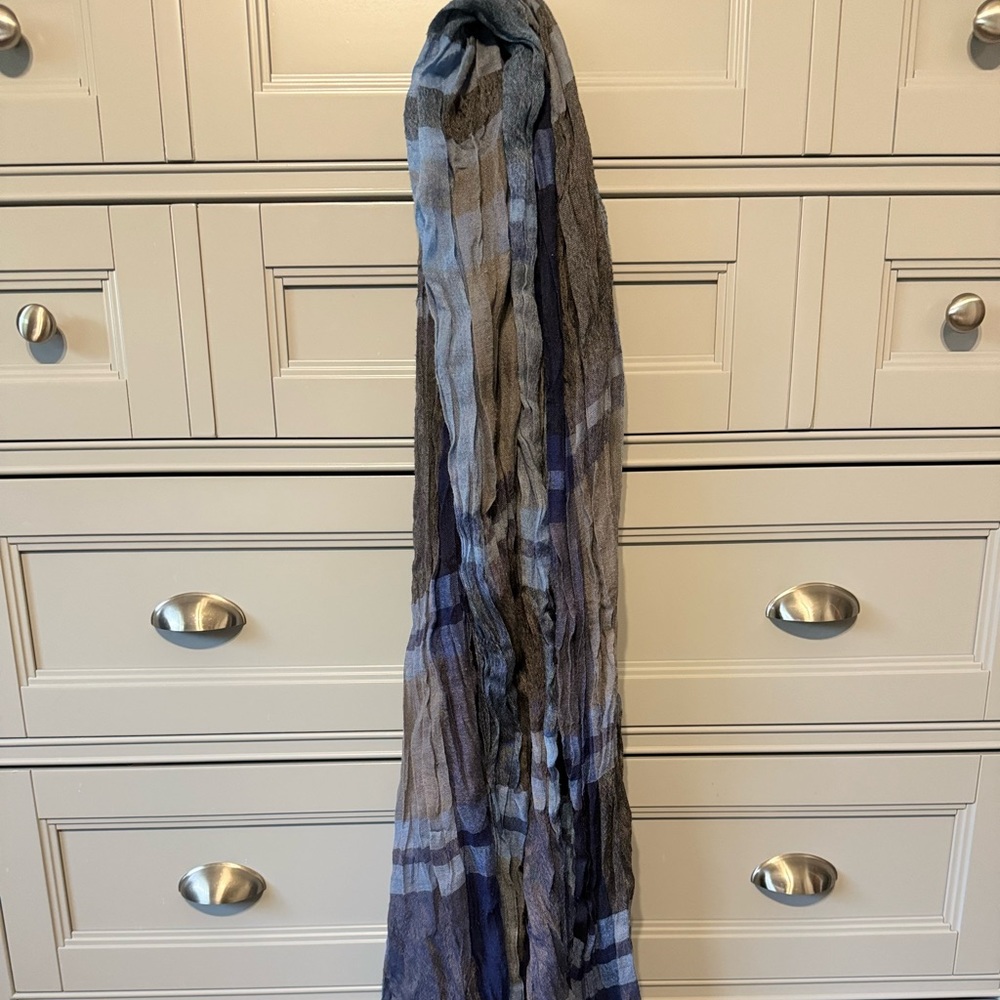Blue and gray scarf